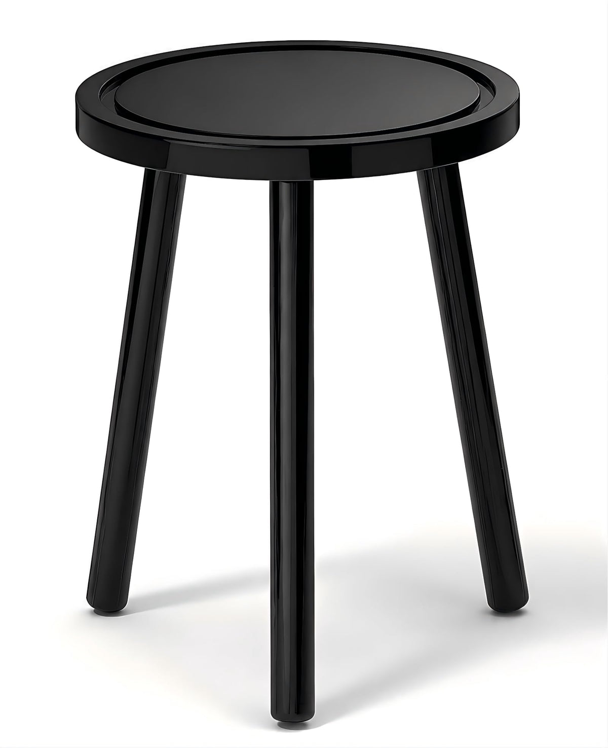 Vecxoty Wood Plant Stands Indoor, 16.7" Tall Plant Stand Outdoor Mid-Century Plant Stool, Single Plant Table Modern Small Round Side/End Table for Living Room, Balcony, Office(Black)