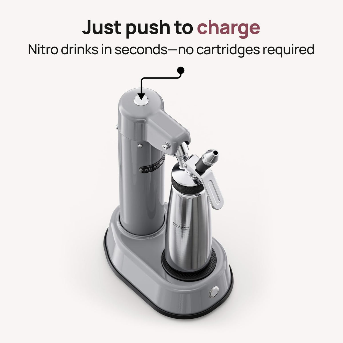 NitroPress DS Electric Nitro Cold Brew Coffee & Cocktail Maker Machine, Air-Powered Nitro Coffee Maker & Nitrogen Infuser for Coffee Matcha Cocktails & Drinks Stainless Steel Home Bar Beverage System