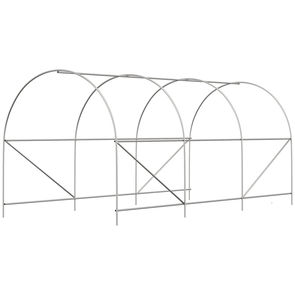 Outsunny 14.6' x 6.6' x 6.6' Walk-in Tunnel Greenhouse, Large Garden Hot House Kit with 6 Roll-up Windows & Roll Up Door, Steel Frame, White