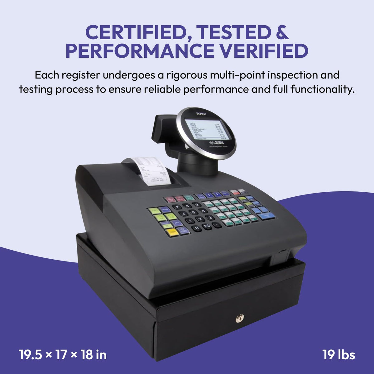 Royal - Electronic Cash Register, 2000ML, Advanced POS System for Businesses, Ideal for Retail & Small Businesses (Refurbished)