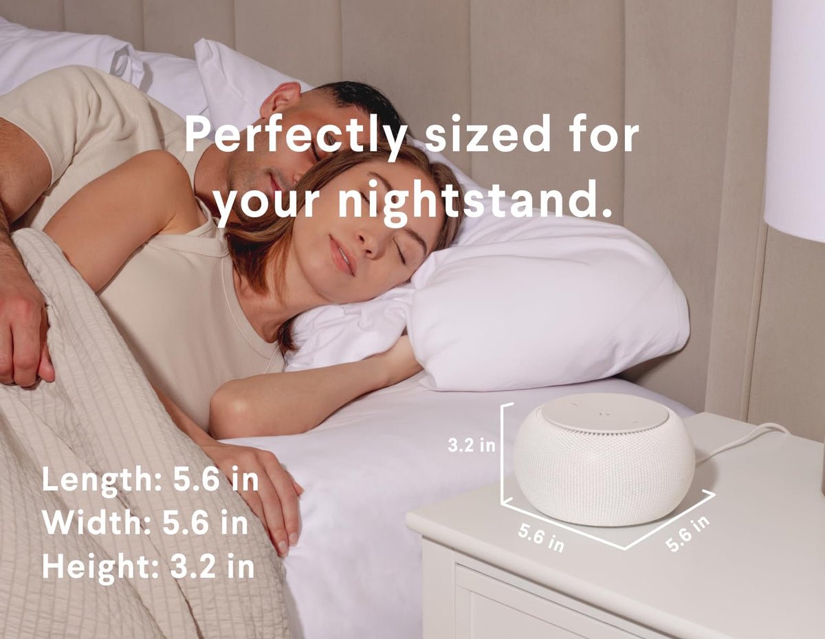 SNOOZ Pro White Noise Sound Machine - Natural Fan Noise, Non-Looping Sound, App Scheduler - Travel Case Included, Sleep Aid for Adults & Baby, 10 Volume Settings, Portable, Gift Registry - Cotton