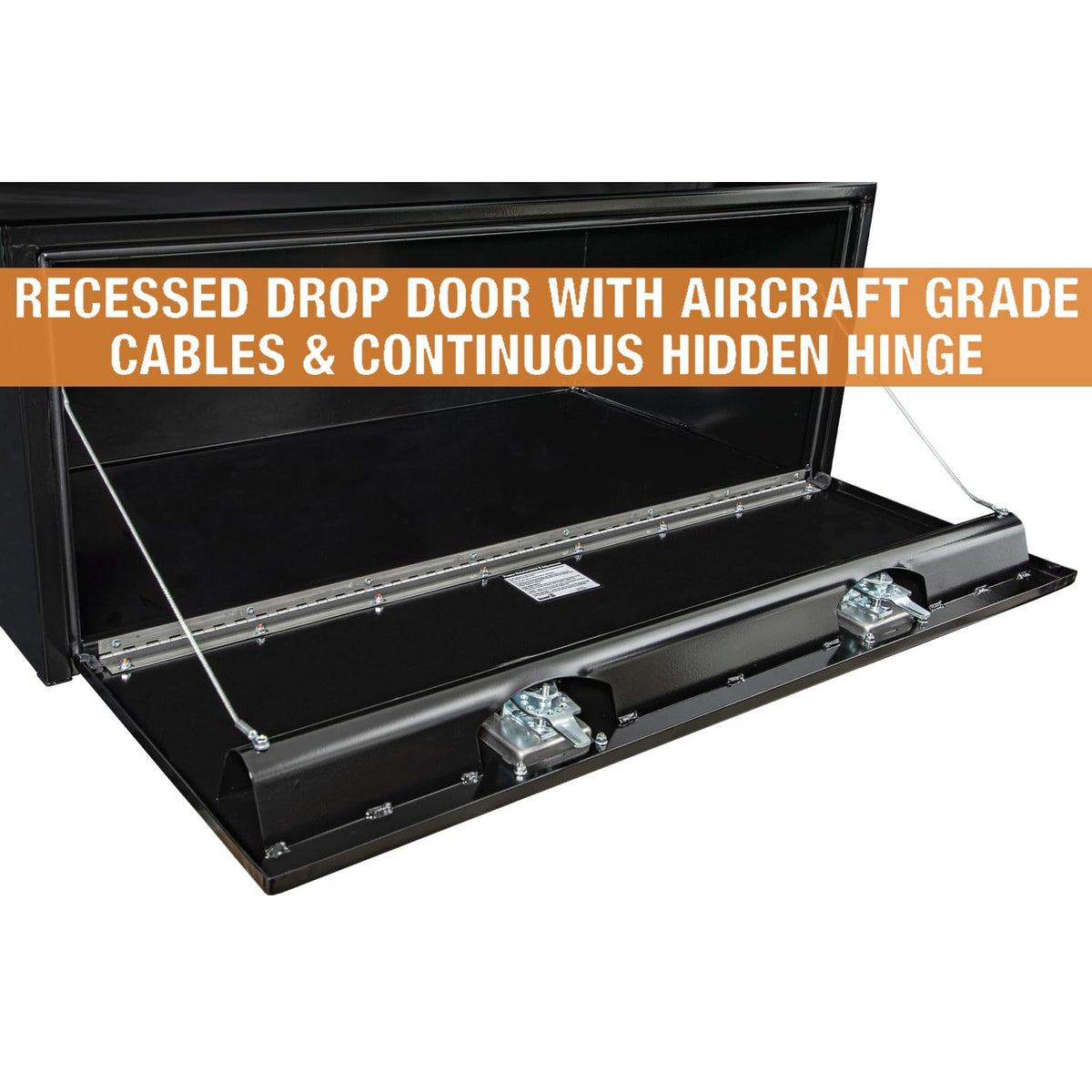 Buyers Products 1708310 Black Steel Underbody Truck Tool Box – 18 x 24 x 48 Inch - Truck Bed & Underbelly RV Storage Box, Locking T-Latch, Weather-Resistant, Heavy-Duty Flatbed Job Box, Made in USA
