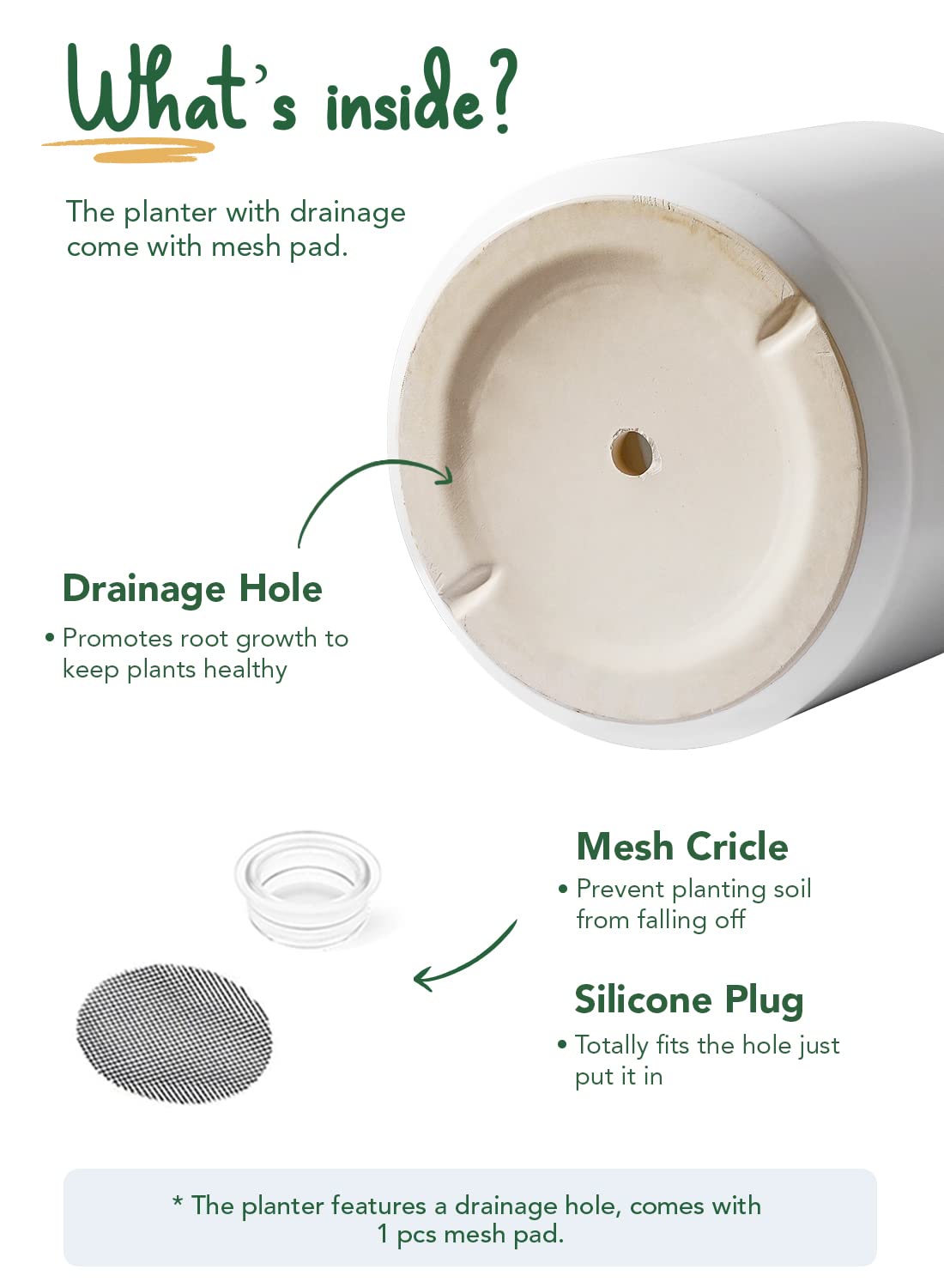 LE TAUCI Large Plant Pots Set, 12/10/8/6 Inch Ceramic Planters for Indoor Plants, Mid-Century Modern Flower Planter Pots with Drainage Hole and Plug, Cylinder Round Planter Pots, Set of 4, White