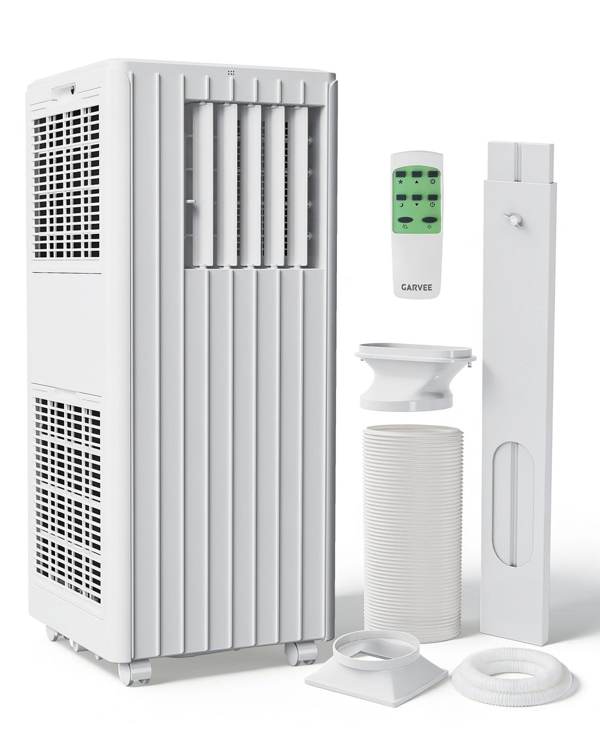 Garvee 8000 BTU Portable Air Conditioner, 3-in-1 Cooling, Dehumidifying & Fan for Rooms Up to 350 Sq. Ft | Quiet Sleep Mode | Energy-Saving 24-Hr Timer | AC Unit w/Remote & Full Window Kit, White