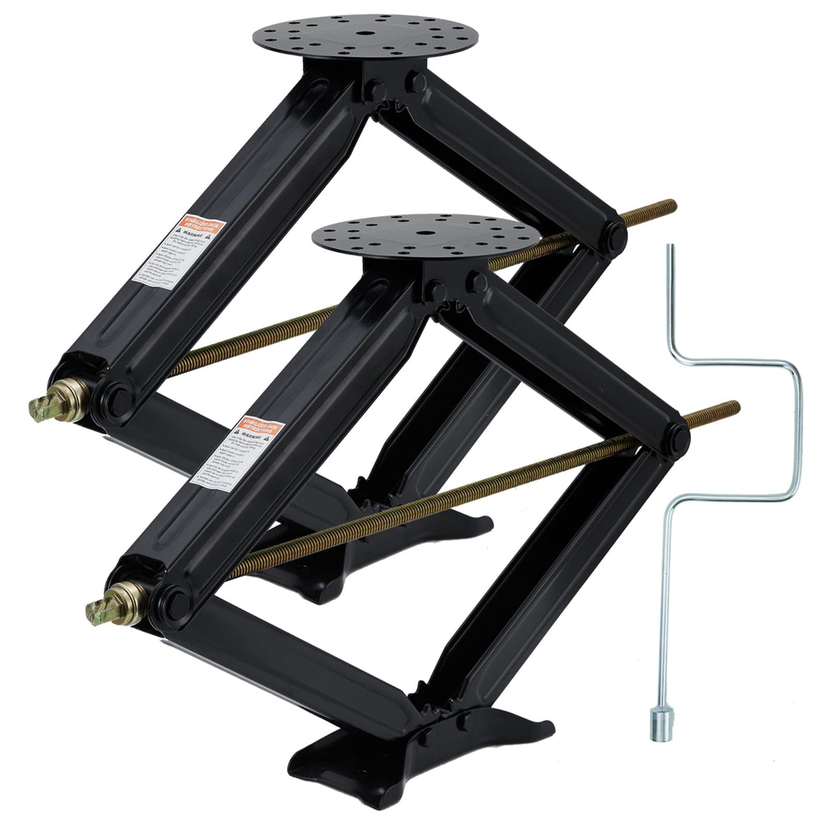 Garvee 30 in RV Scissor Jack - 7500lb Heavy Duty Leveling Stabilizer with Crank Handle, Stable Base, 4 in-30 in Adjustable Height, Powder Coated Steel for Travel Trailers, RVs & Campers - 4 Pack