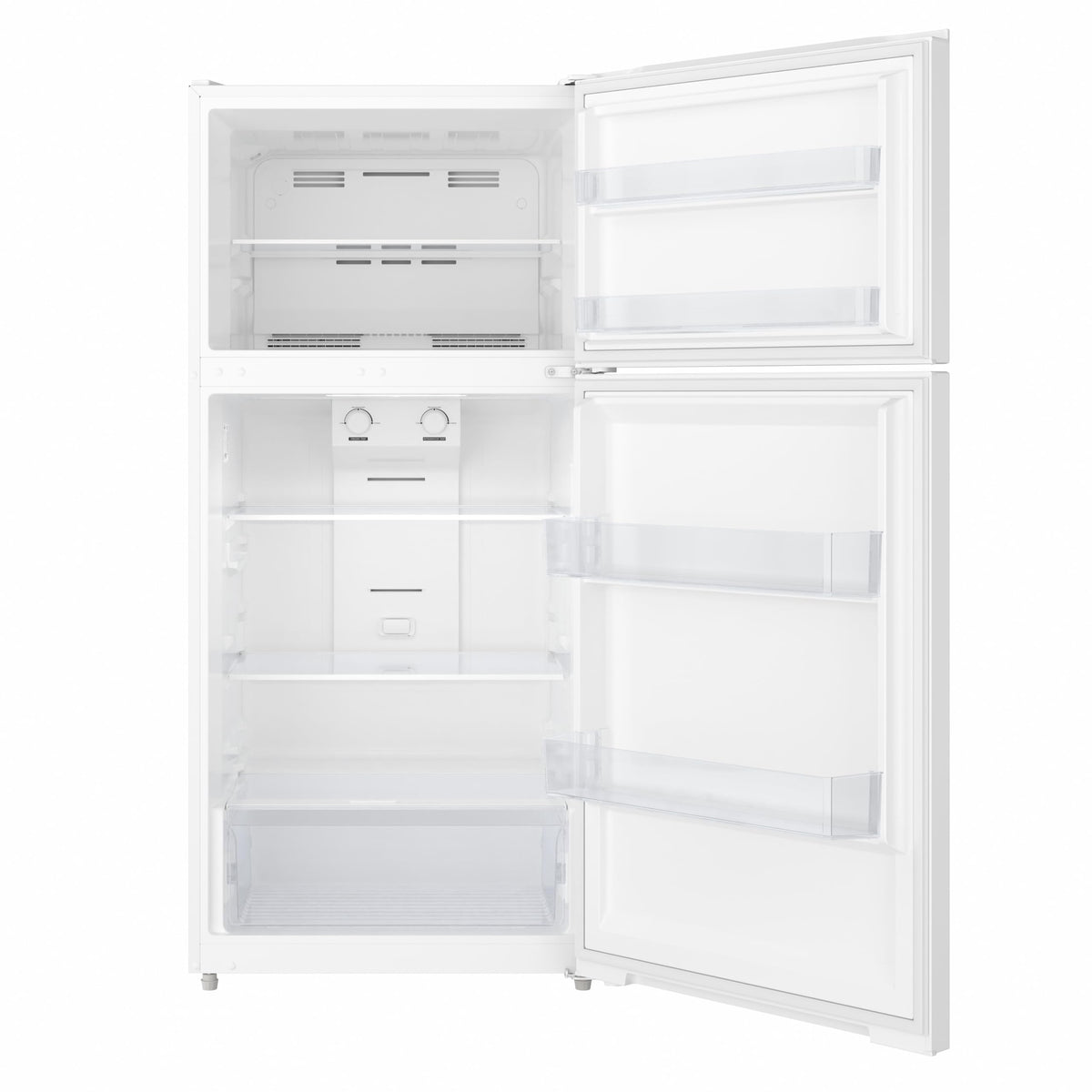 KoolMore 28 Inch 14 Cu Ft Top Freezer Refrigerator, White, Freestanding Full Size Fridge Freezer for Home Kitchen or Garage