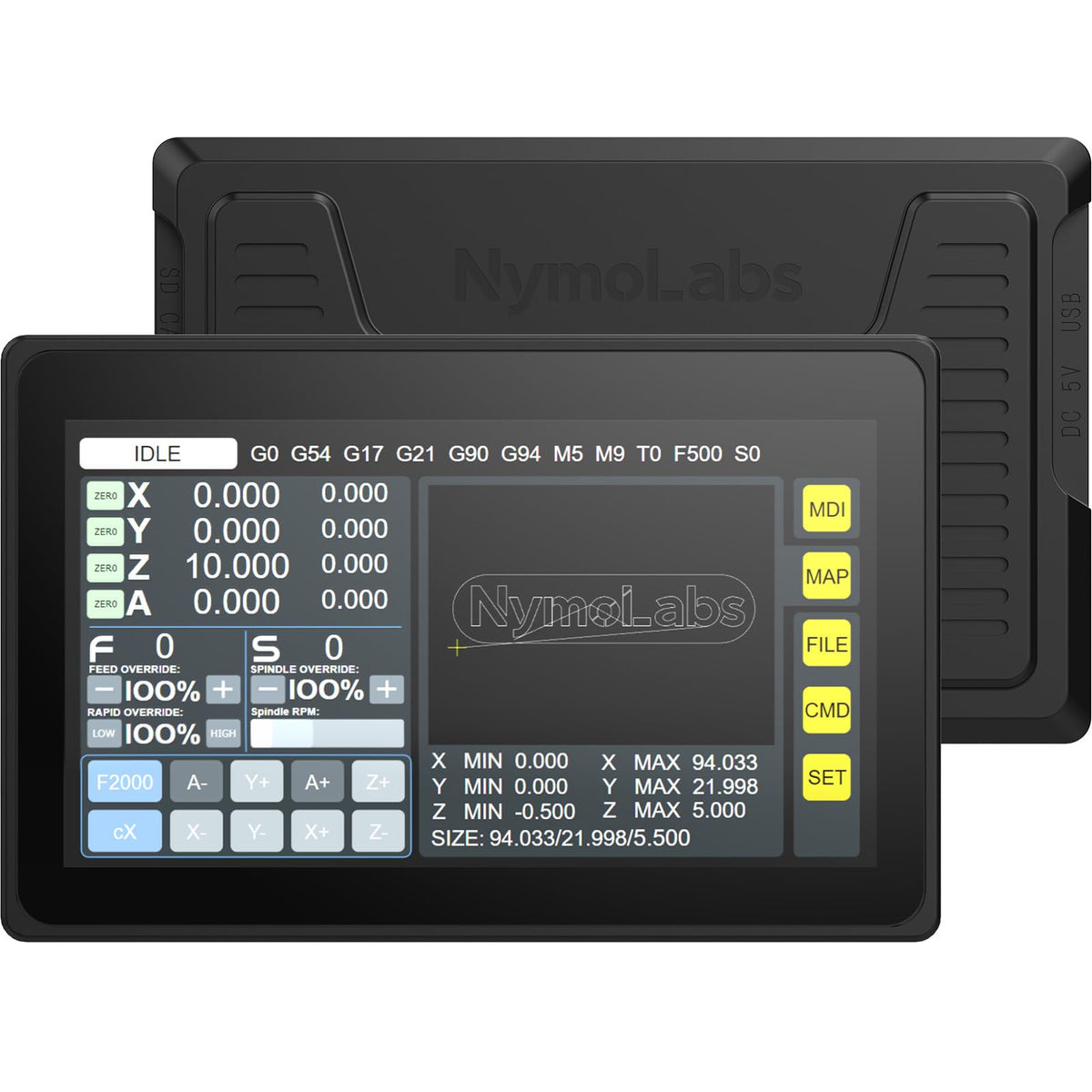 NymoLabs 4 AXIS USB CNC Offline Controller, Offline GRBL Control Module with 7inch IPS Touch Screen for grbl firmware CH340 chip 3018/3030/4030/4040/5040/6040/6050 CNC Router Machines