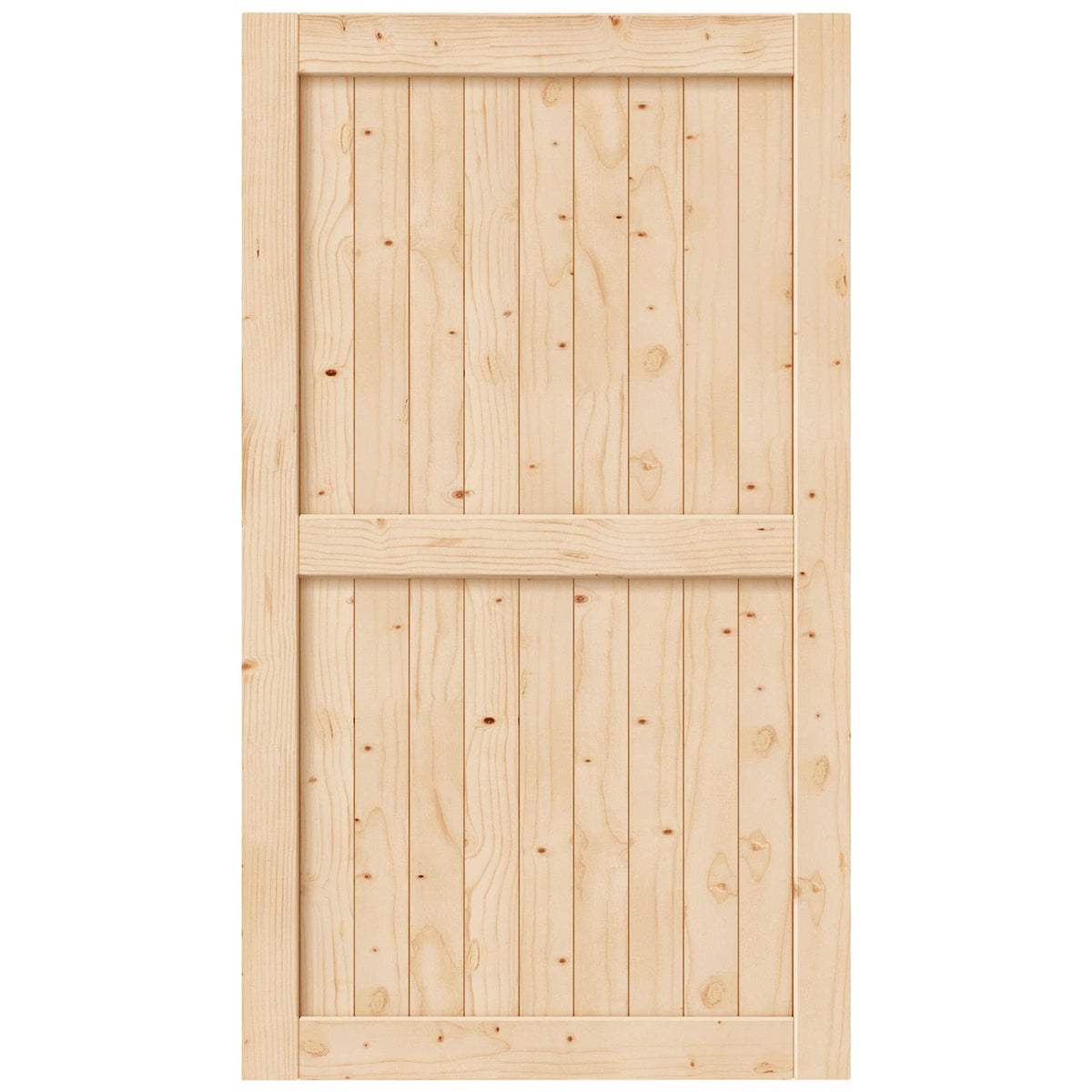 EaseLife 60in x 84in Sliding Barn Door Wood, Interior Doors, DIY Assemblely, Solid Natural Spruce Panelled Slab,Easy Install,Apply to Rooms & Storage Closet,H-Frame