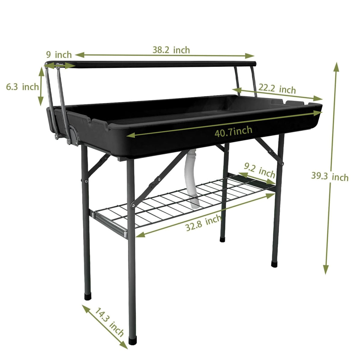 GUAGUA Ice Cooler Table - Portable Bar Table for Events Outdoor Cooler Stand with Drain for Parties Drink Foldable Picnic Table Party (BlackA)