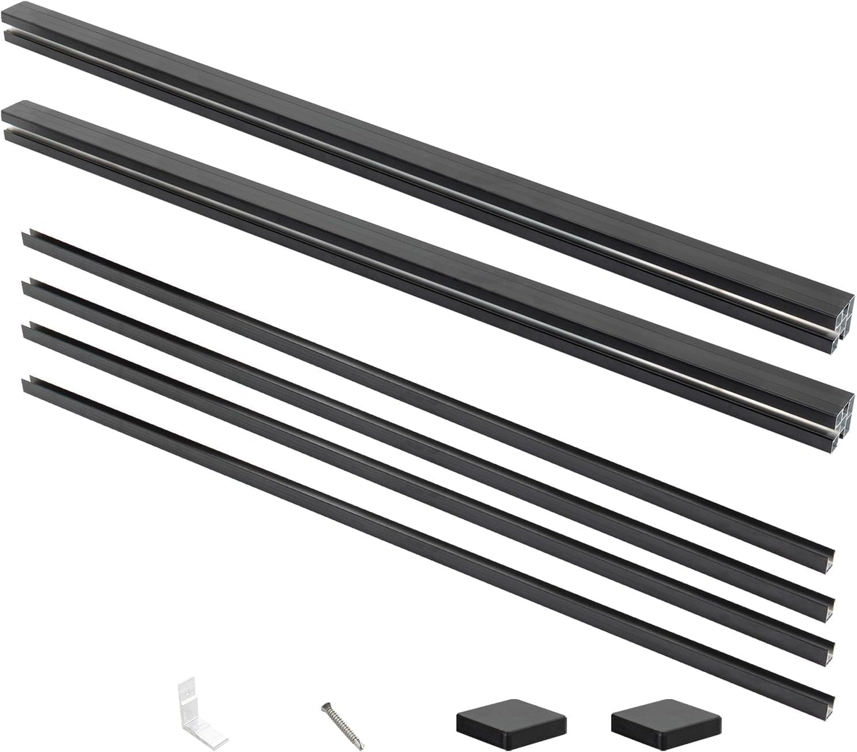 Mondaria 8 Feet Metal In-Ground Posts for Wood-Plastic Composite Fence Installation,with Top and Button Covers, Screws(Set of 2)