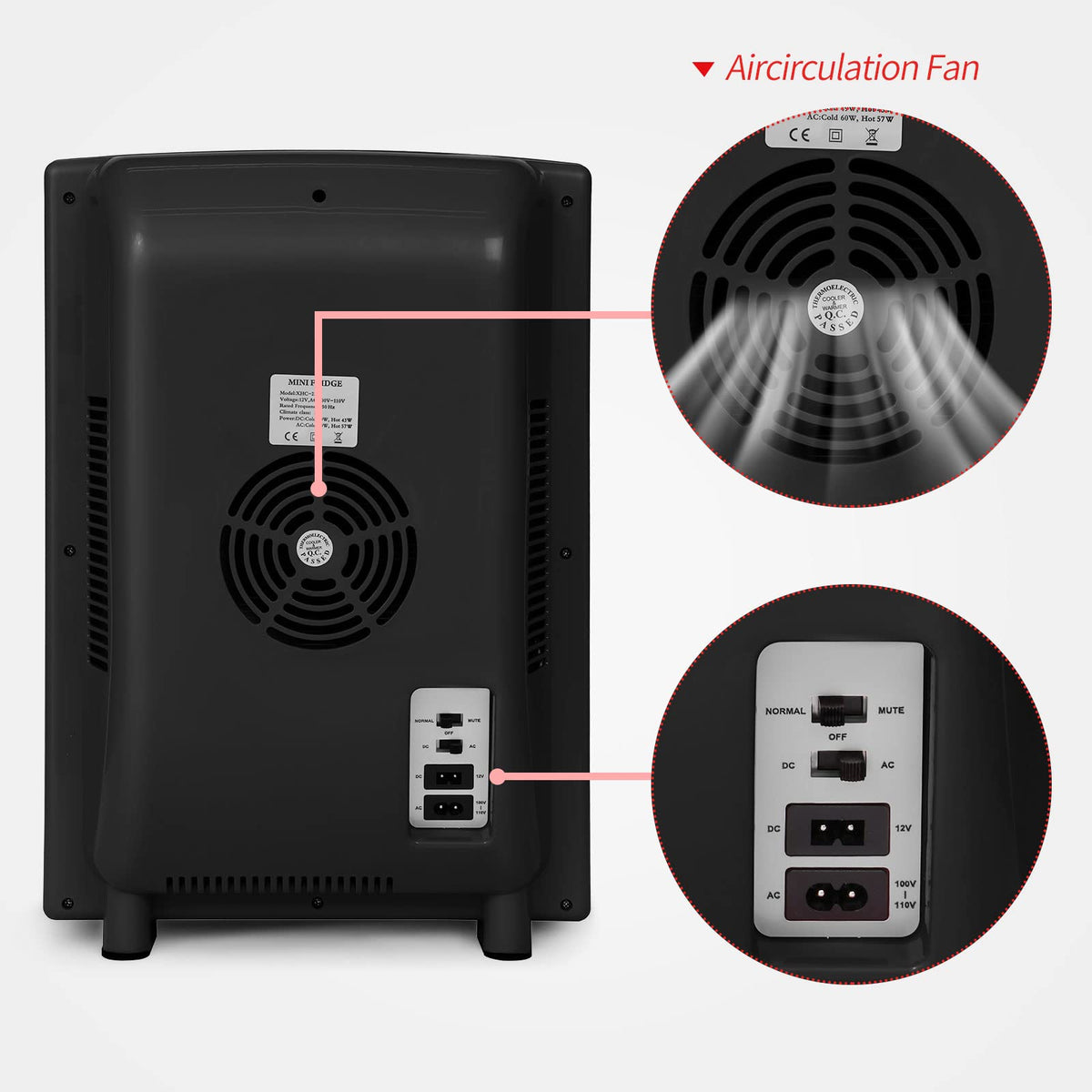 RYFT Incubators for Hatching Eggs, 25L Portable Reptile Scientific Lab Incubator with 5°C-60°C, 12V/110V Heating and Cooling for Small Reptiles (Black)