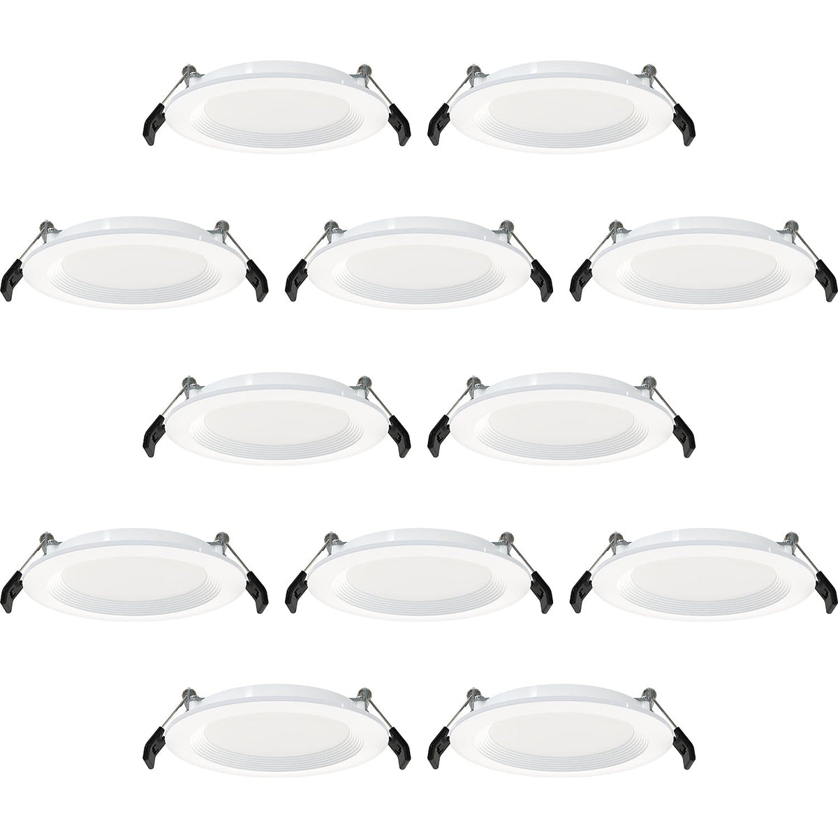 RAB Lighting WFRL-Field-Adjustable Edge-Lit LED Downlight-Canless Wafer Design-Black/White Trim-5CCT Selectable 2700K-5000K-90 CRI-Wet Rated/Dimmable for Modern Ceilings (WFR34-4B/BP - 12 Pack)