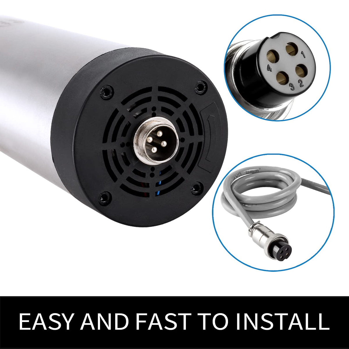 CNC Spindle Motor Kits, 110V 1.5KW Air Cooled Spindle CNC Spindle +110V 1.5KW VFD+Φ65mm Clamp Mount +Collet Set ER11+ Wires+ Wrenches for CNC Router Machine