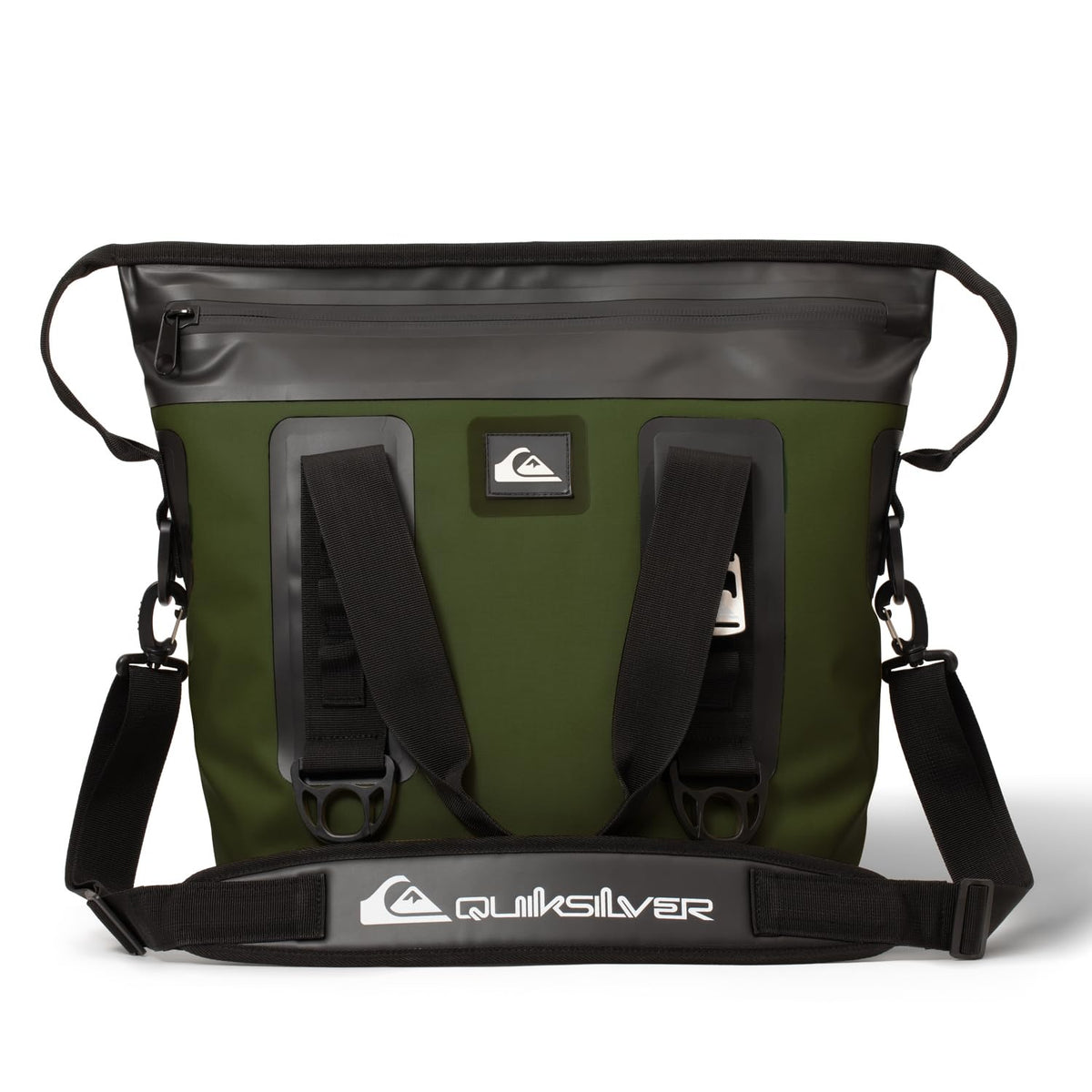 Quiksilver Tote Bag Soft Cooler 20L, Holds 24 Cans, 48 Hour Insulation, Leakproof & Waterproof Design, Heavy Duty TPU, IPX7, Multiple Padded Straps, Bottle Opener (Trekking Green)