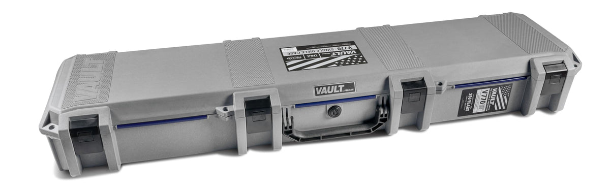 Pelican Vault - V770 Multi-Purpose Wide Hard Case with Foam for Tripod, Equipment, Electronics Gear, Sportsman's Rifle Case, and More (Grey - Americana 250)