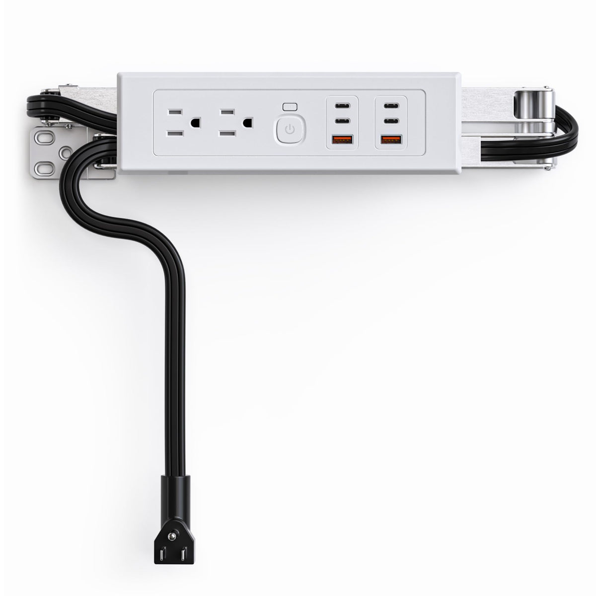 Drawer Outlet Kit PD30W Fast Charging Station Type-C(4) Power Cabinet Plug Charging Strip Recessed Vanity Table Box Desk Nightstand Mount Organizer, 14 AWG Power Cable for Kitchen Bedroom-White