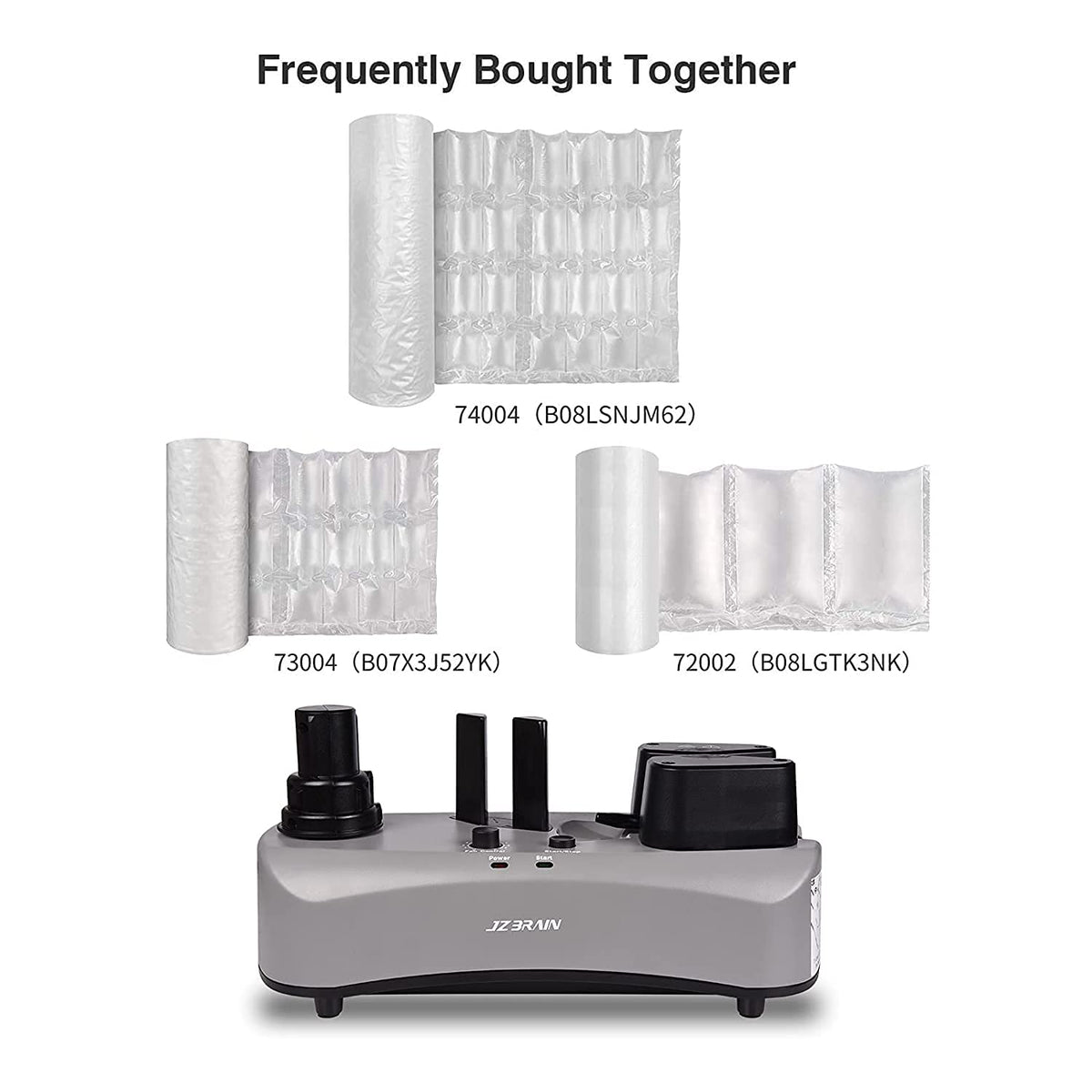 Air Cushion Machine - JZBRAIN YE300 Air Pillow Machine 110V Air Pillow Maker Business Inflatable Air Packaging System with Sealing Speed 7.2-9.8FT/min for Shipping + 100m Free Test Film (Grey)