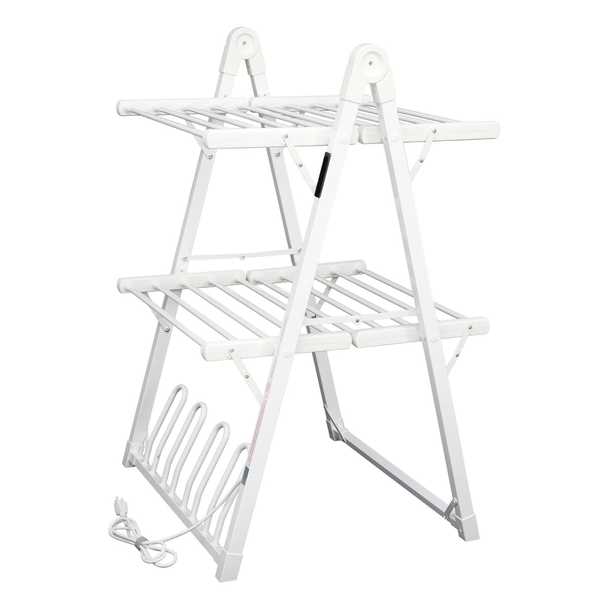 SHARNDY Electric Heated Clothes Drying Rack,Foldable Heated Garment Dryer with Timer Shut-Off Laundry Rack for Clothes Shoes Socks,Aluminum Alloy,White,Plug & Play,(39.37x25.98x23.82in)