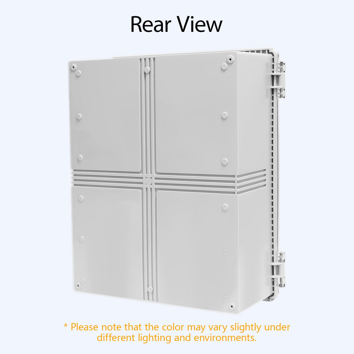 LeMotech Electrical Box, IP67 Waterproof Hinged Clear Cover Stainless Steel Latch Junction Box, ABS Plastic Electrical Enclosure with Mounting Plate,Wall Brackets, Cable Glands,19.6"x15.7"x7.8",Grey