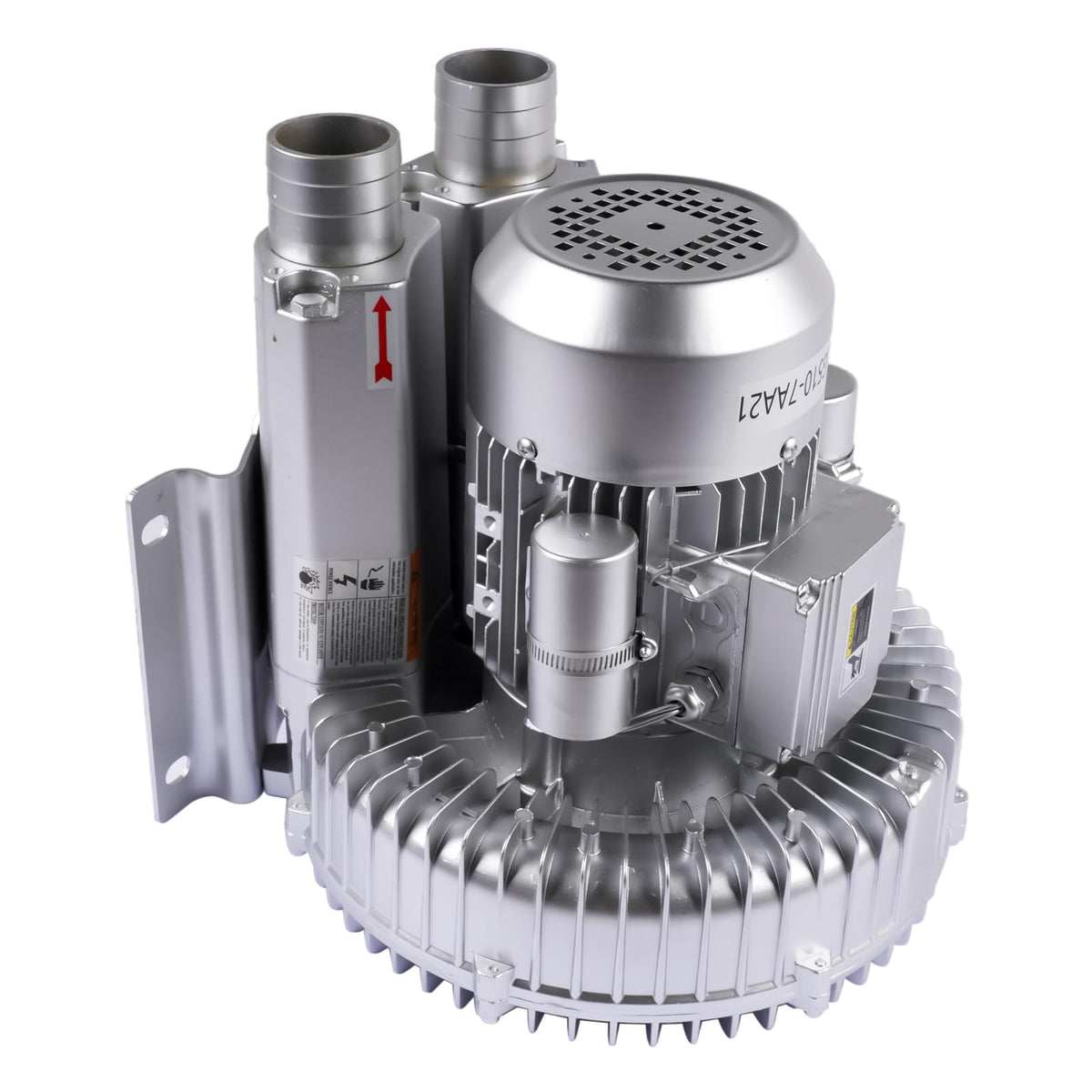 TEKKOAUTO Industrial Vacuum Pump for Factory Ventilation Dust Removal, 220V/380V AC Three Phases Regenerative Blower, 1.5KW, Maximum Rated Airflow 263m³/h (155CFM)