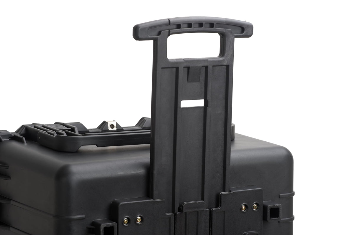MEIJIA Portable Waterproof Protective Case,Hard Camera Case With Retractable Pull Handle And Rolling Wheels,Customizable Fit Foam Inserted,Elegant Black, 31.3" X24.21" X17.48"