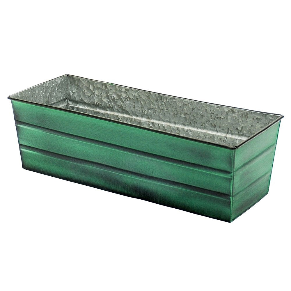 Achla Designs Galvanized Window Flower Box Planter-Green-Medium (24" L x 9.5" W x 7.5" H)