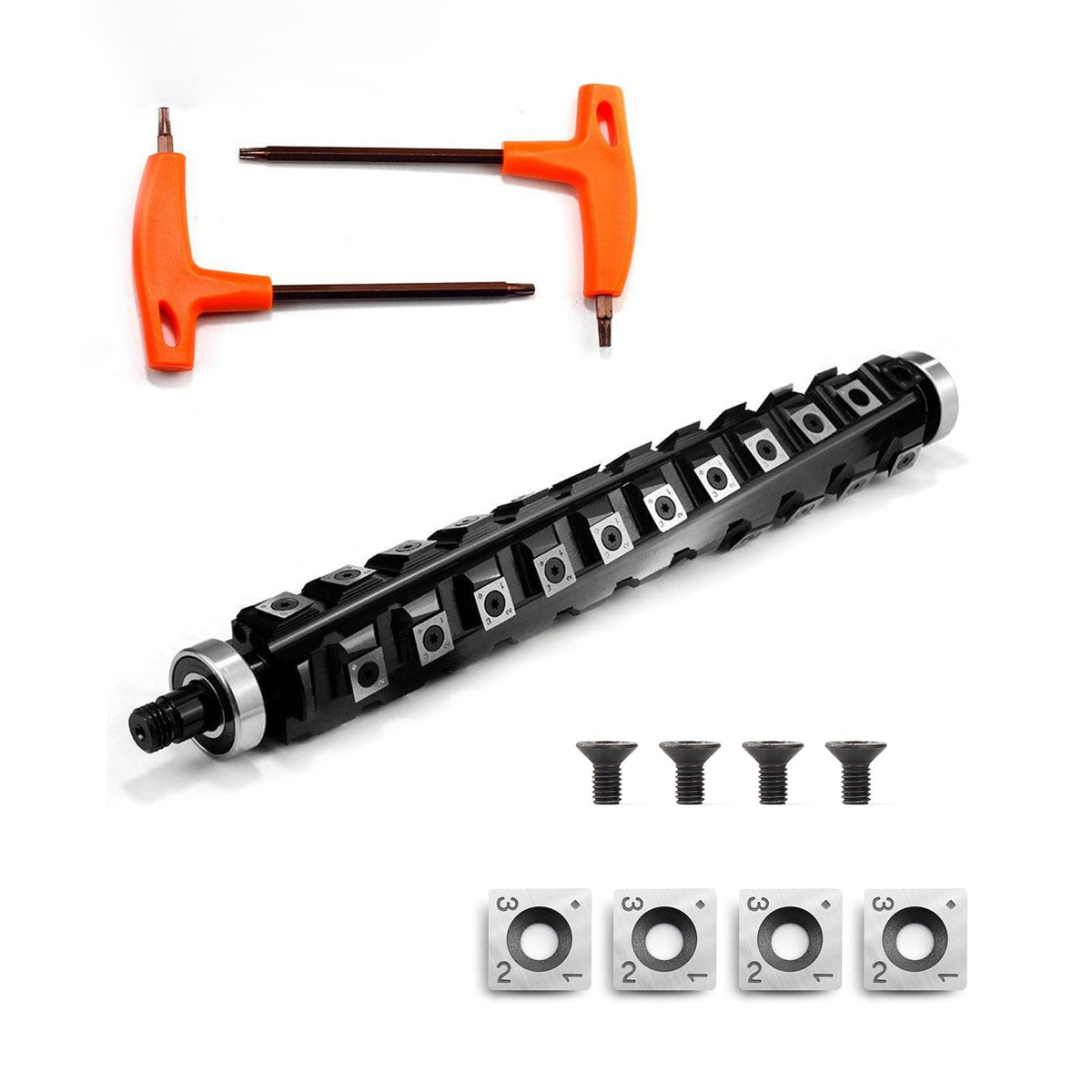 FINDBUYTOOL 13" Helical Cutter Head for Ridgid TP1300/TP13002/R4330 Planer, 4-Rows 50 Carbide Inserts Cutterhead Tools – Smooth Finish, Reduced Noise, No Tear-Out for Wood, Plywood, MDF