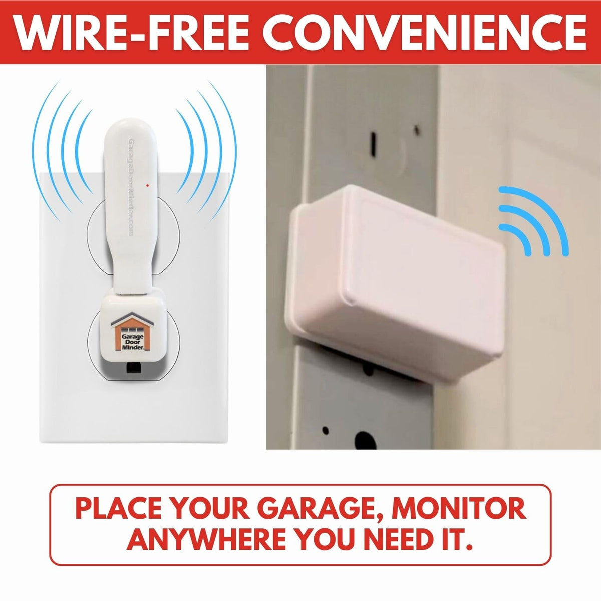 Garage Door Minder® 2-Room Combo Pack. No Wi-Fi. in Home Monitor & Alert System. 100% Wireless. Installs in Two Minutes! Great for Seniors!