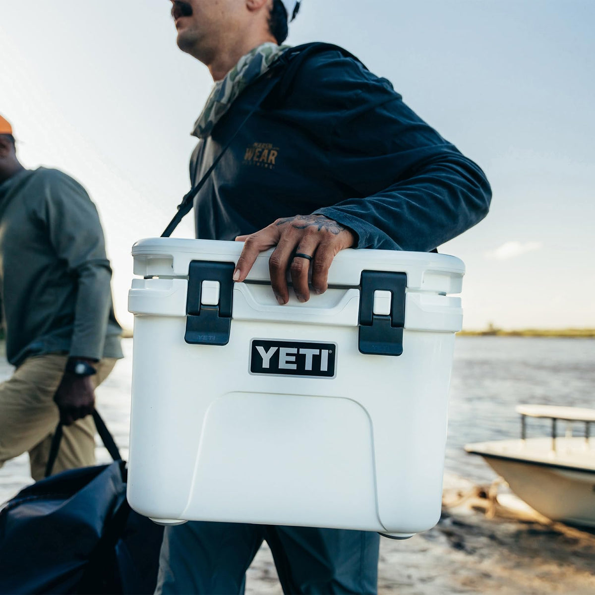 YETI Roadie 15 Hard Cooler with DoubleDuty Shoulder Strap, Wetlands Camo