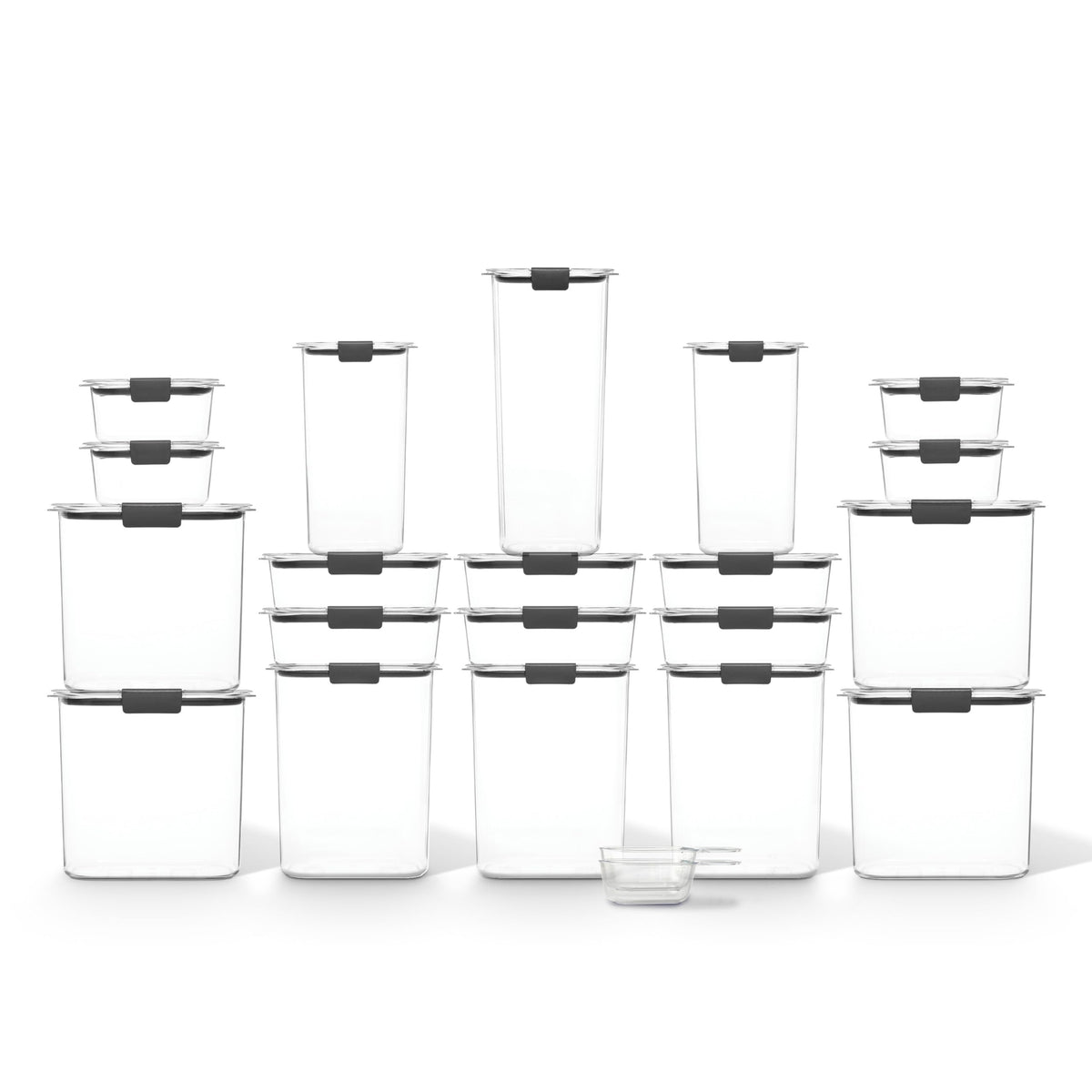 Rubbermaid Brilliance BPA-Free Airtight Food Storage Containers with Lids Set of 20 with Scoops Perfect for Kitchen and Pantry Organization