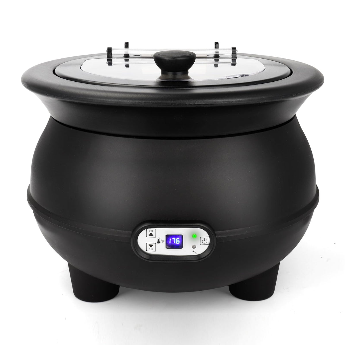 YUANHAO 8 Qt. Black Soup Kettle Warmer - 120V, 450W