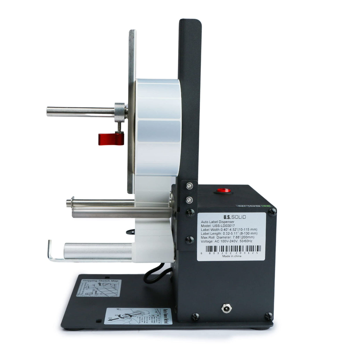 U.S. Solid Automatic Label Dispenser Machine for Translucent and Opaque Labels - Fits Labels 0.40"-4.52" Wide and 0.32"-5.11" Long