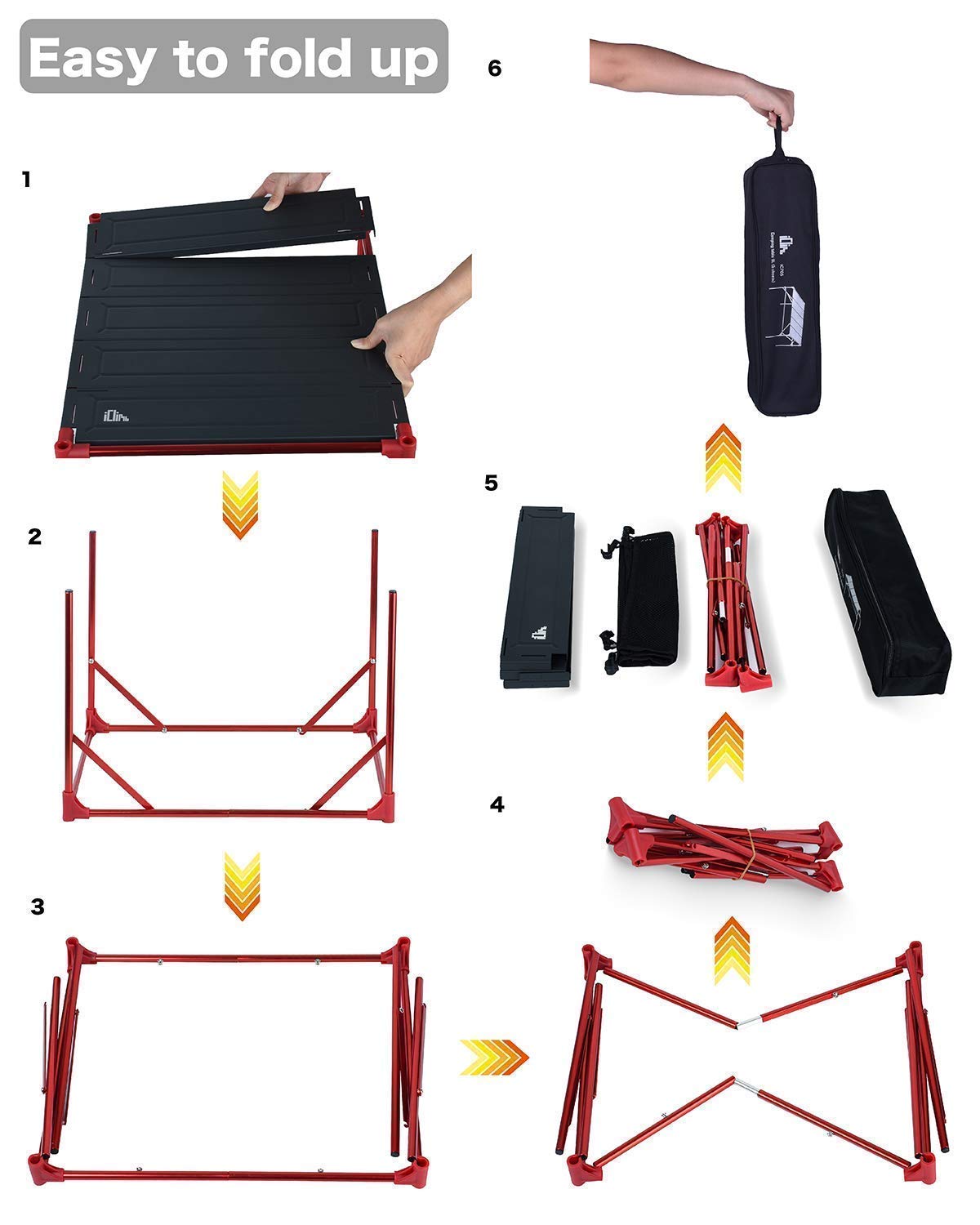 iClimb 3 Extendable Folding Table L and 2 Pack Connecting Plates and 1 Lantern Hanger Bundle, Ultralight Compact for Many People Camping Backpacking Beach Concert BBQ Party