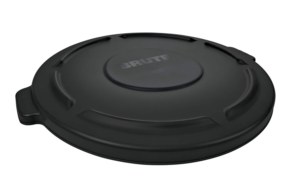 Rubbermaid Commercial Products BRUTE Trash Can Dome Lid, 55-Gallon, Black, Compatible with the Rubbermaid Heavy Duty 55-Gallon Garbage Bins, Pack of 3