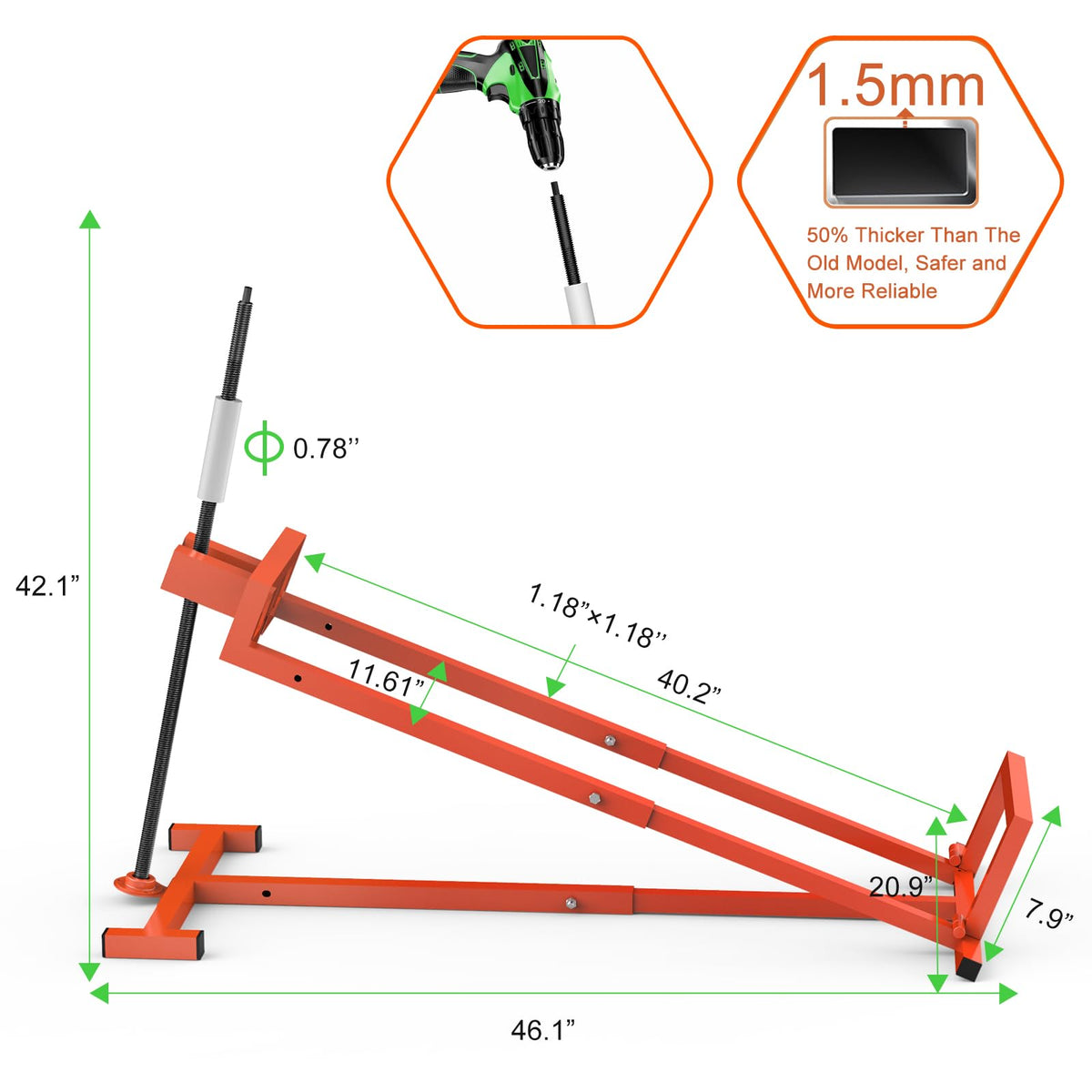 1400LB Lawn Tractor Lift Jack & Riding Mower Lift with Rotating Sleeve & Manual and Power Tool Handle, 3-Min Quick Setup, Anti-Slip Base, Heavy-Duty Universal Design for Lawn Mowers (Alloy Steel)