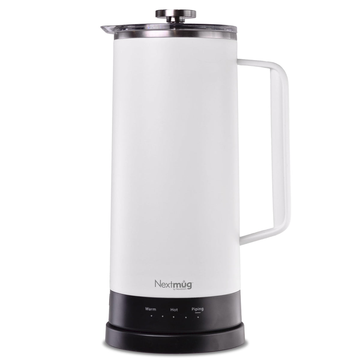 Nextmug Press - Temperature-Controlled, Self-Heating French Press (White - 40 oz.)