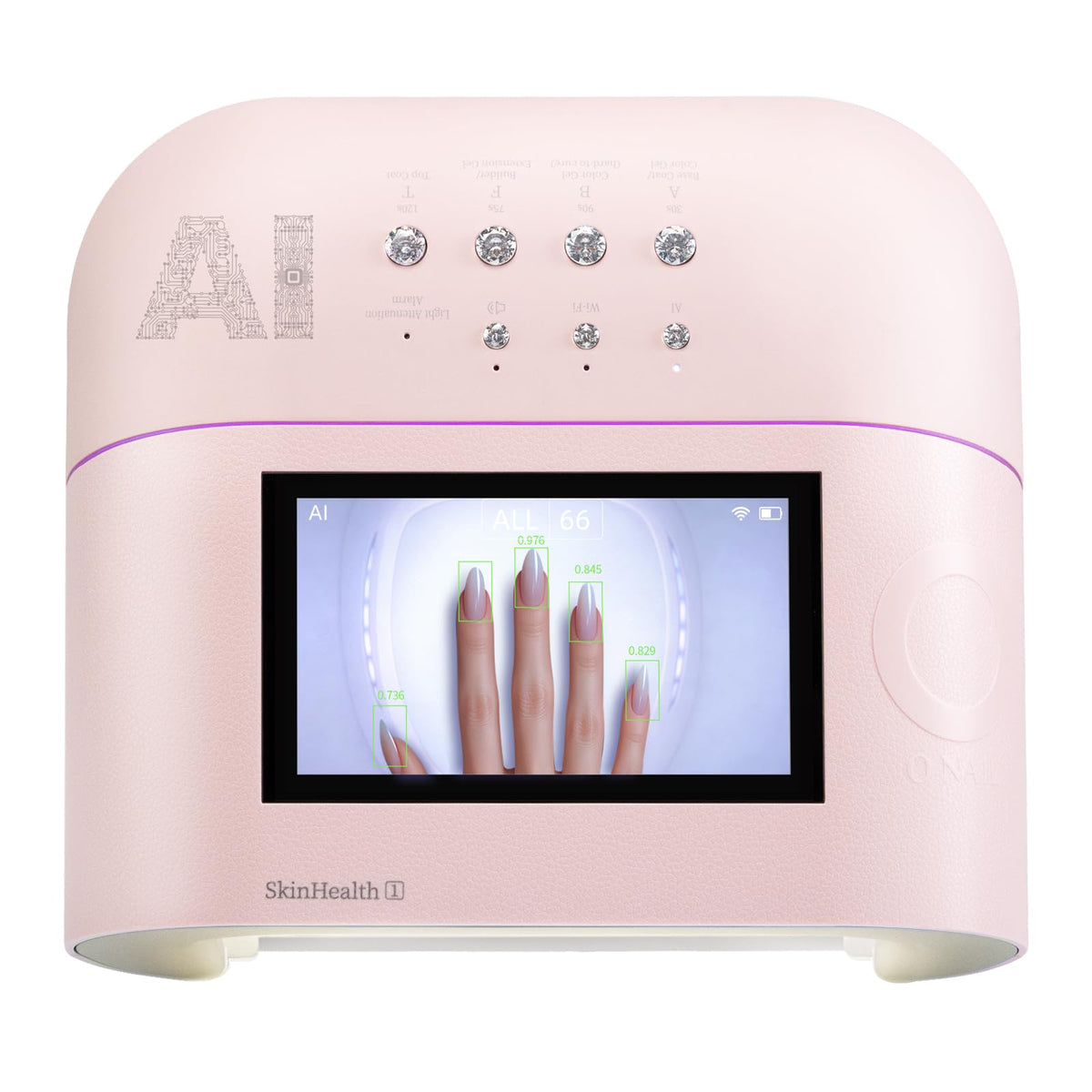 UV LED Nail Lamp for Gel Nails - O NAIL AI Smart Precision Scan Reduces UV Exposure, 109 LED Nail Dryer with HD Display, 2X Fast Curing Light for Salon & Home Pink (Battery Not Included)
