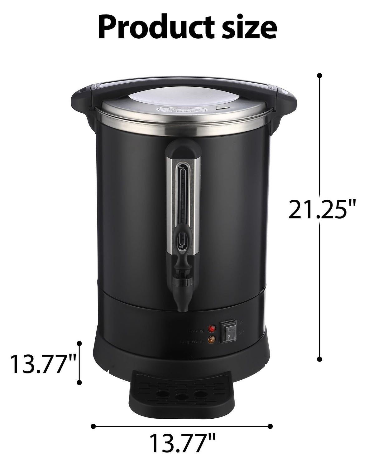 Takywep Double-wall Coffee Urn 80 Cup,12L/3.2 gal Commercial Coffee Maker for Buffet Catering Party,Fast Blow and Heat Maintenance Hot Beverage Dispenser,Hot Water Urn