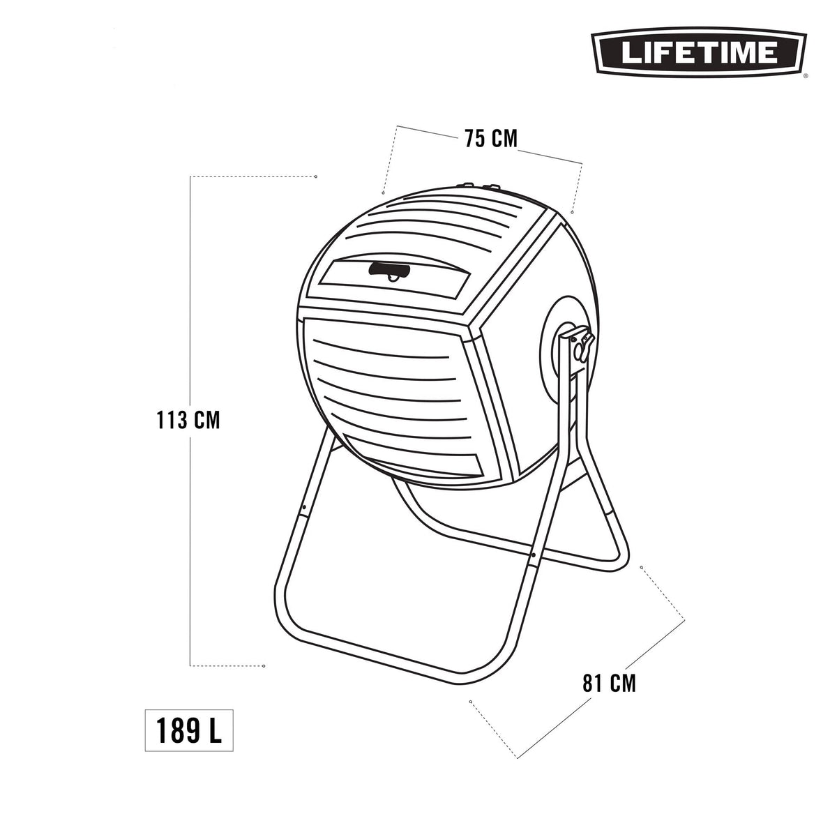Lifetime 60076 50 gal Compost Tumbler, Black
