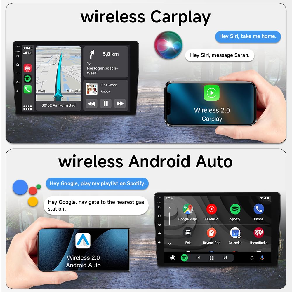 ASURE 9 inch Android 15 Car Stereo Radio for Ford Expedition 2007-2014 Auto Air Conditioner,4G+64G GPS Navigation Unit with Wireless Carplay,Android Auto,1280x800 HD Touchscreen Multimedia Player