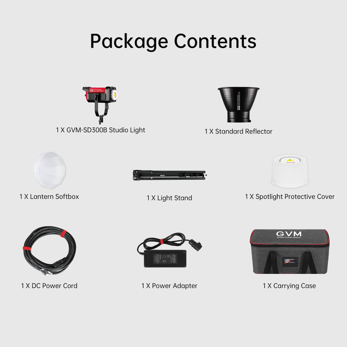 GVM 300W Photography Lighting Bi-Color Video Light with Bowens Mount Lantern Softbox and Stand CRI 97+ CCT 2700K~6800K 12 Lighting Scenes App Control Studio Lights for Photography