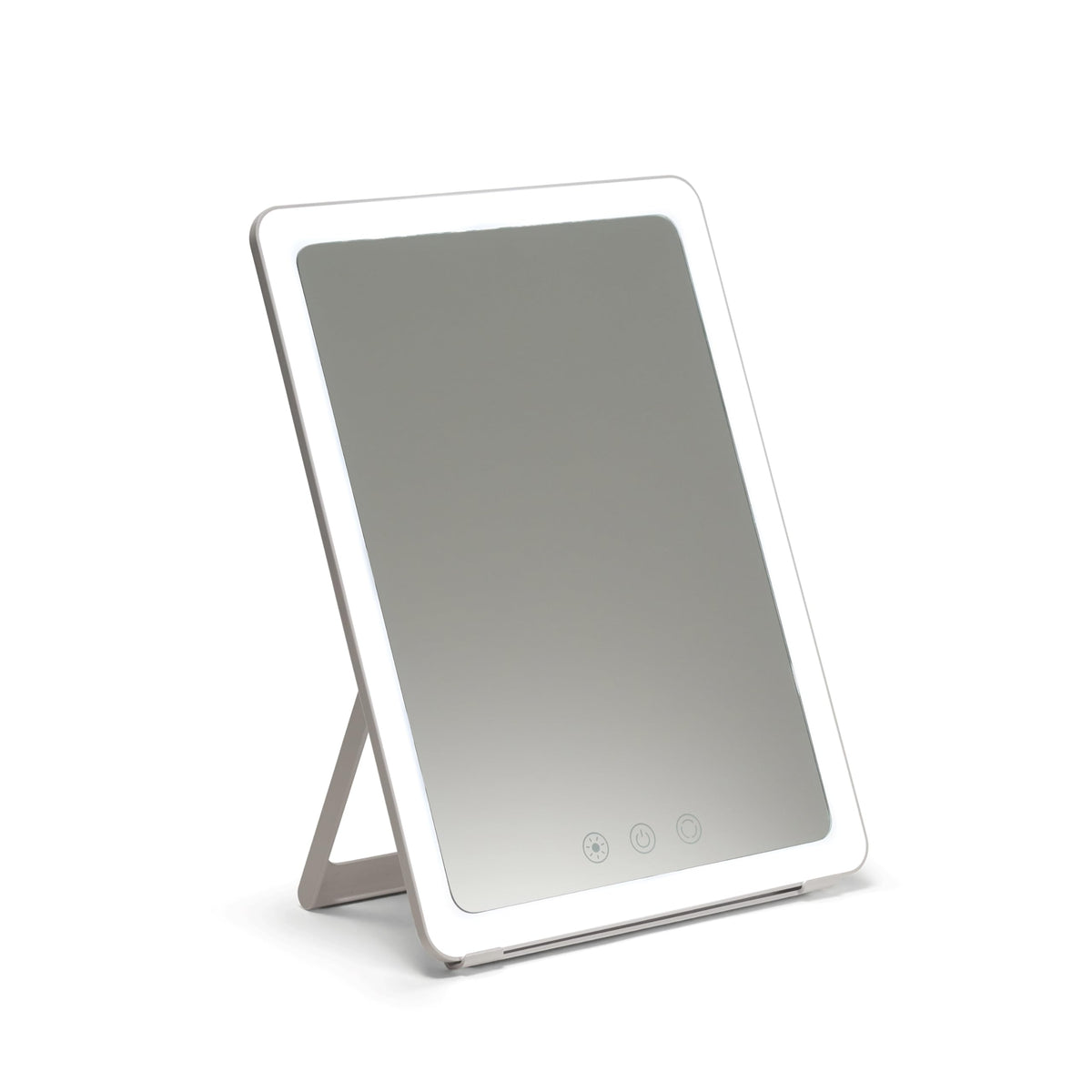 Ilios Lighting Rechargeable LED Portable Vanity Mirror — Simulates Daylight by 98%, 3 Color Modes, 5 Dimming Levels, Up to 125-Min Battery, USB-C, Touch Control, Adjustable Stand, Travel Makeup Mirror