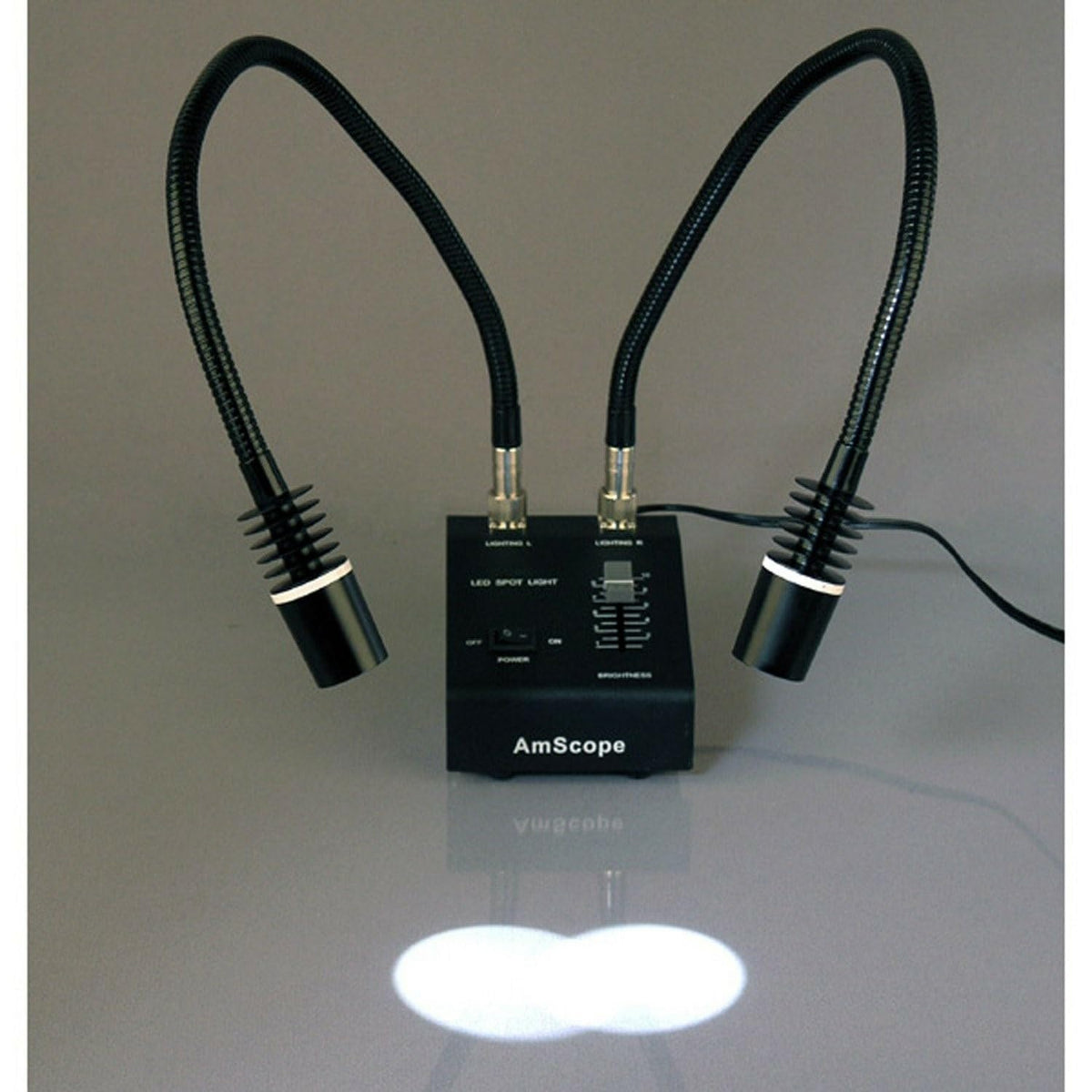 AmScope LED-6W-UV365 Powerful 6 Watt LED Dual Goose-Neck UV-365 Light Illuminator