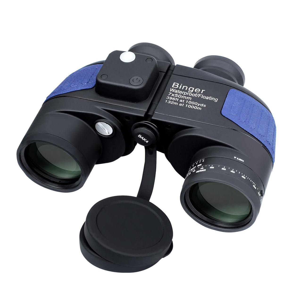 Binger 7x50 Marine Binoculars w/Rangerfinder Global Compass Floating Waterproof Marine BAK4 FMC Waterproof Nitrogen Filled