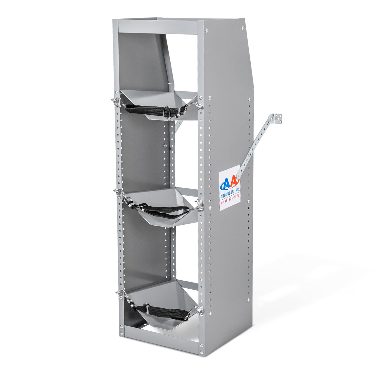 AA Products Inc. TR-3-46 Refrigerant Tank Rack Steel Freon Tank Holder Rack Shelving Storage with Top Shelf for Cargo Van, 46" H x 14.7" W x 13" D