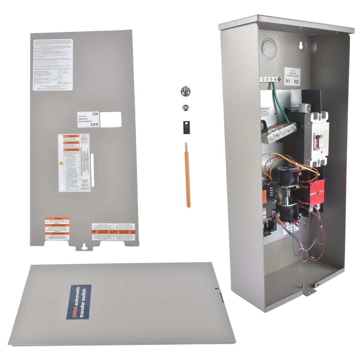 200 Amp Single Phase Generator Automatic Transfer Switch Compatible with Generac RXSW200A3, 120/240V, NEMA 3R Aluminum Enclosure, Indoor/Outdoor Use, Power Management Compatible