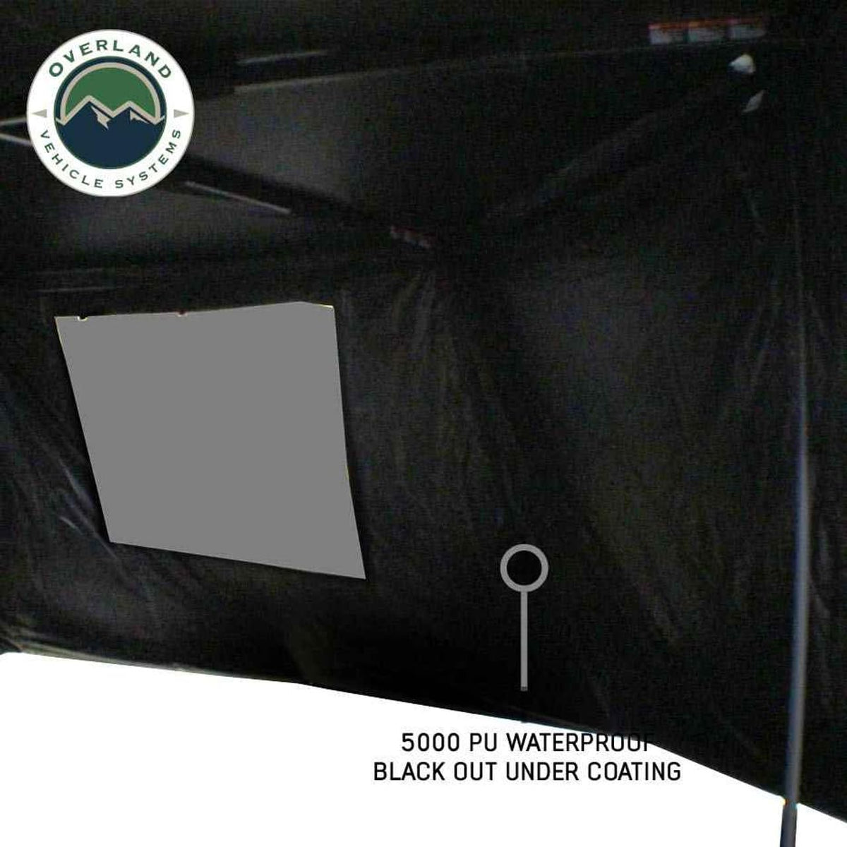 Overland Vehicle Systems XD Nomadic 180 Awning Wall with Windows - 320G Poly Cotton Rip Stop Black Out Matierial - Zipper Attachment Method