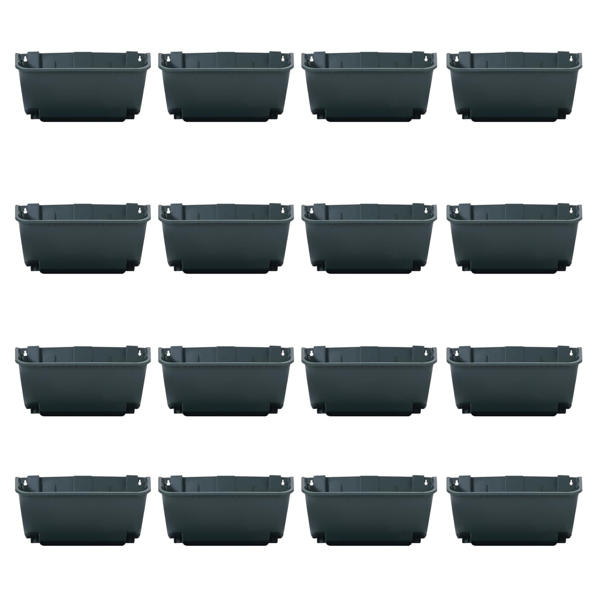 Liffshsy Vertical Wall Planter, Wall-Mounted Living Garden Planter with 16 Plastic Pots Stackable Wall Hanging Flower Pot Clasp Design for Vegetables Flowers (Army Green 16)