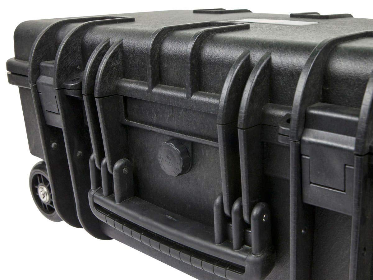 Monoprice Weatherproof Hard Case - 22 x 14 x 10 Inches, With Wheels and Customizable Foam, Shockproof, IP67, Ultraviolet And Impact Resistant Material, Black - Pure Outdoor Collection