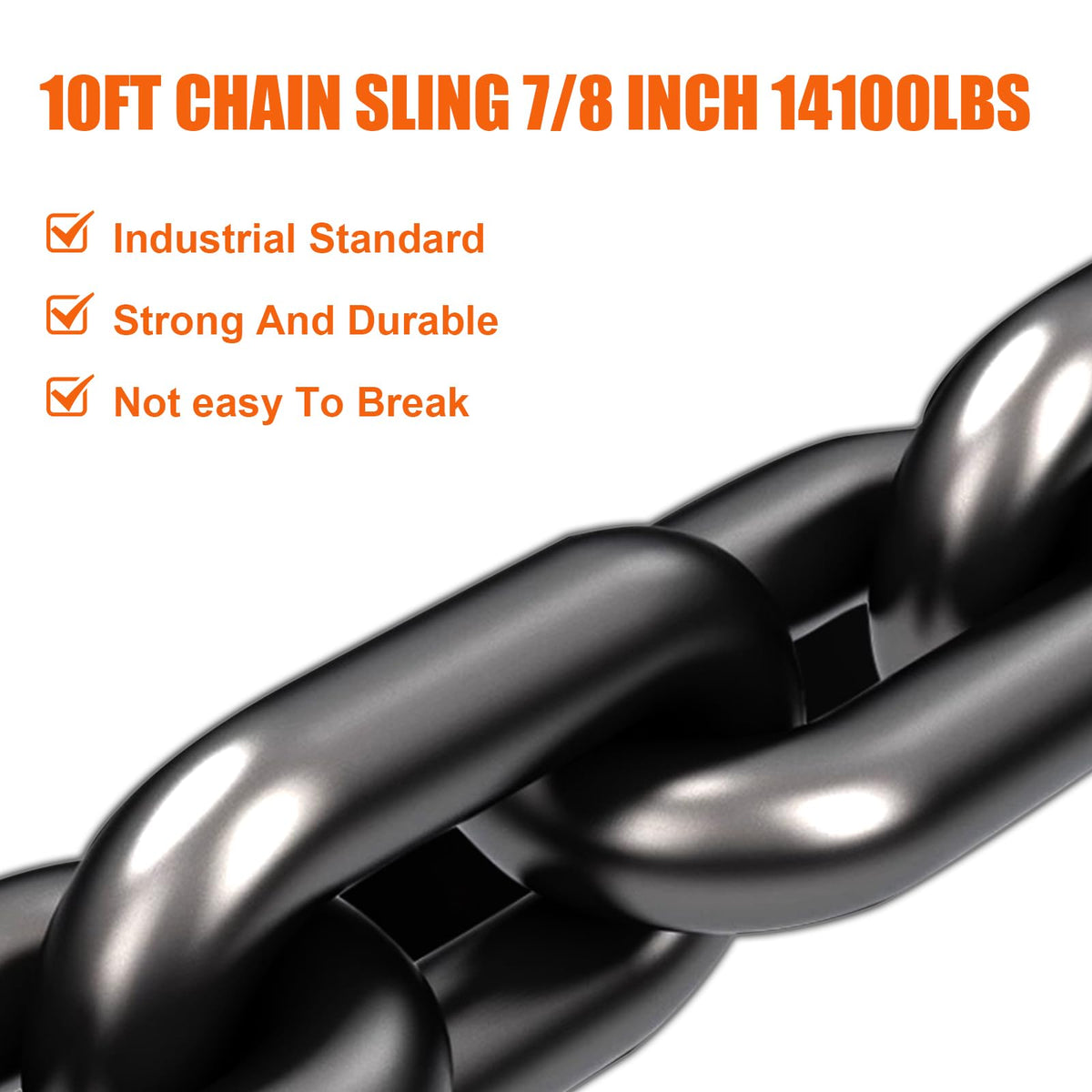 SALUINOKI 4 Chain Lifting Sling with Hooks 10Ft x5/16 inch 14000lbs 6.4 Ton for 4 Way Chain Lift